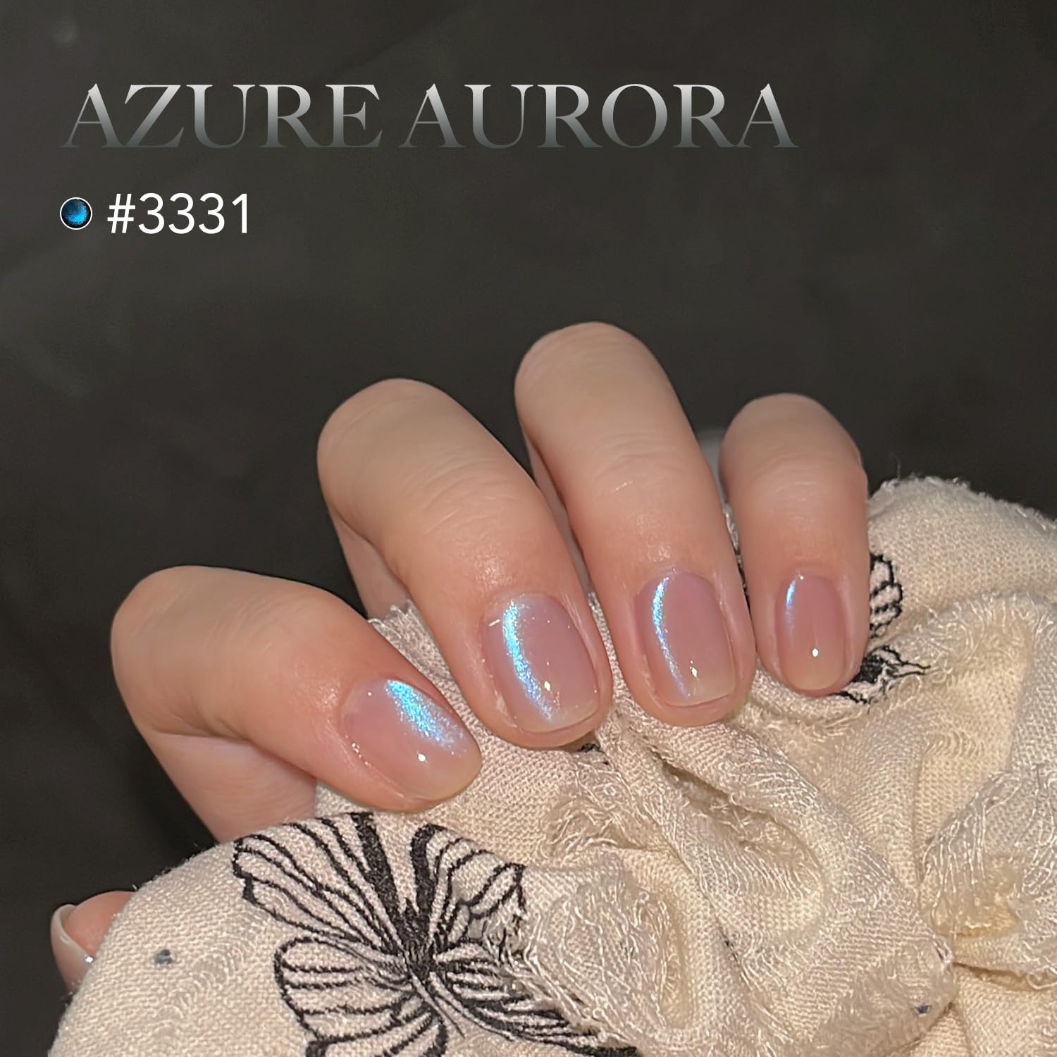 GAOY Blue Glassy Cat Eye layering technique highlight for durable, long-lasting mani.