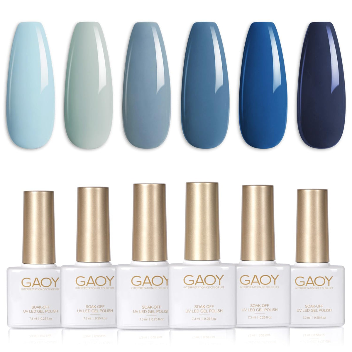 GAOY Blue Navy gel polish swatch for salon-quality home nails.