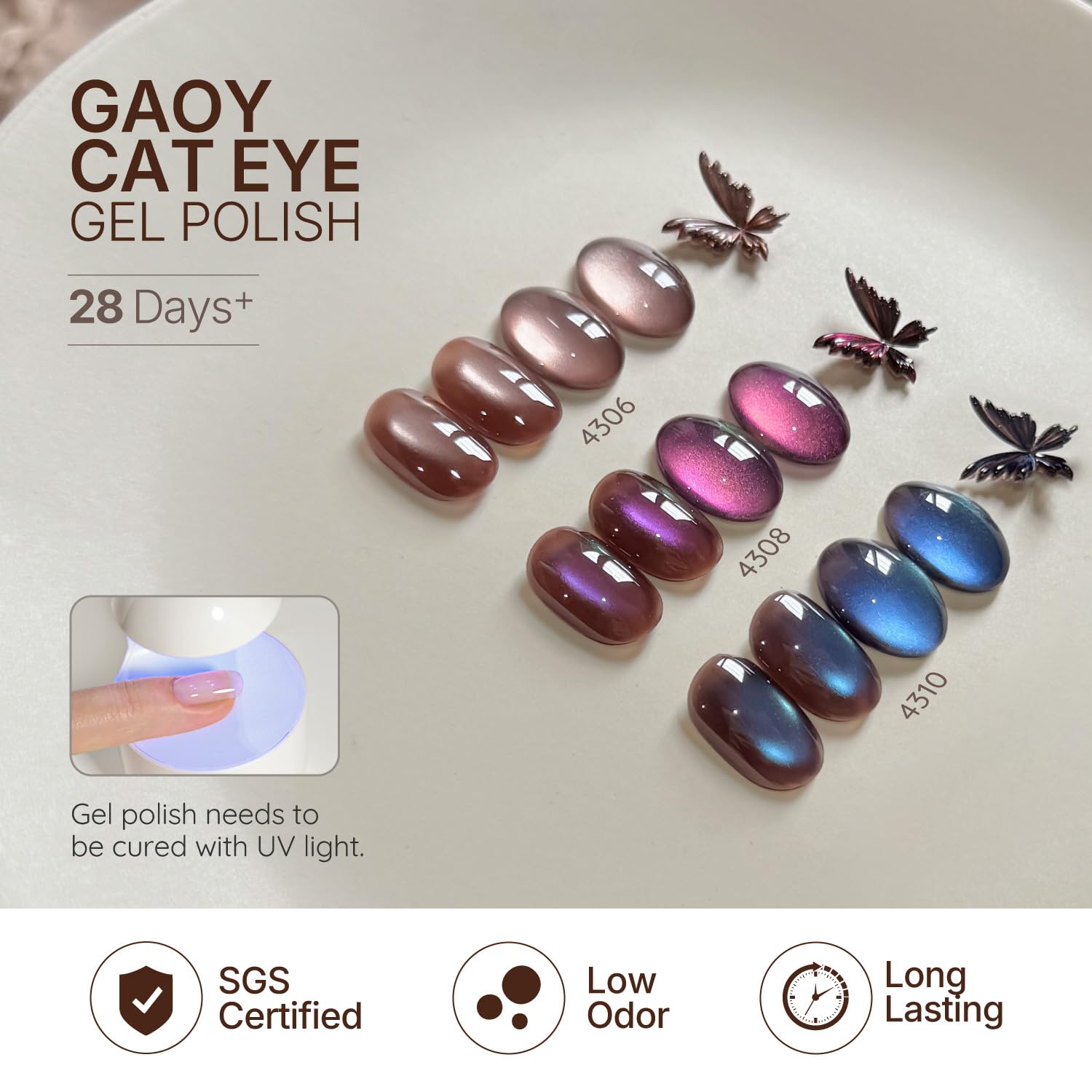 GAOY gel bottle collection supports at-home DIY manicures with quick curing.