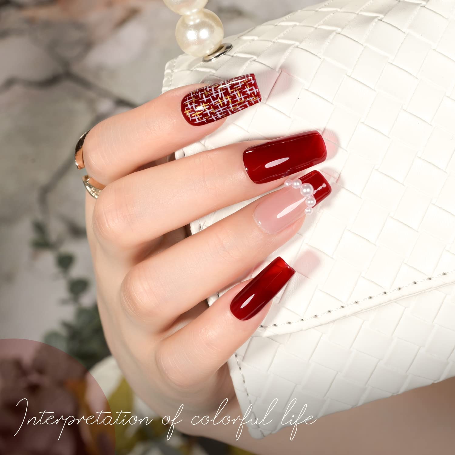 GAOY brush applying sheer red gel for buildable color on nail