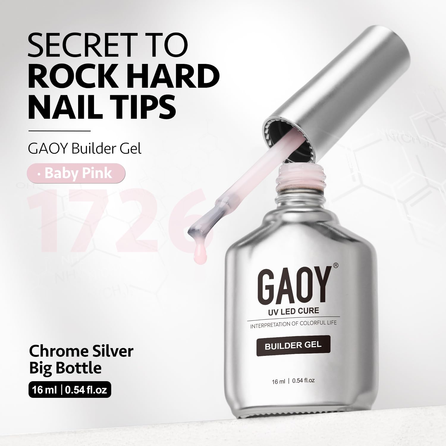 GAOY builder gel nails 16ml is ideal for at home manicure sessions.