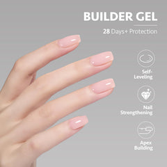 GAOY builder gel nails 16ml demonstrates easy base coat adhesion and reduced peeling.