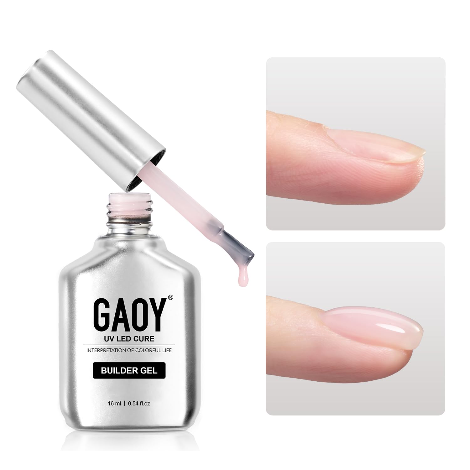 GAOY builder gel nails 16ml delivers a natural look with lasting strength.