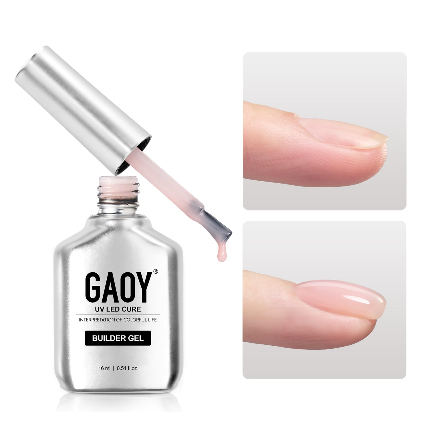 GAOY Builder Gel bottle in 1958 Crystal Pink for at-home nails