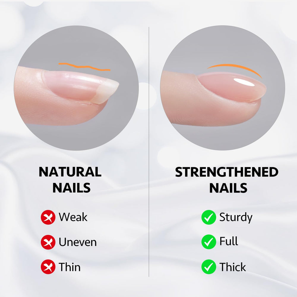 GAOY builder gel applied to nails to create durable extensions in a bottle-application context.