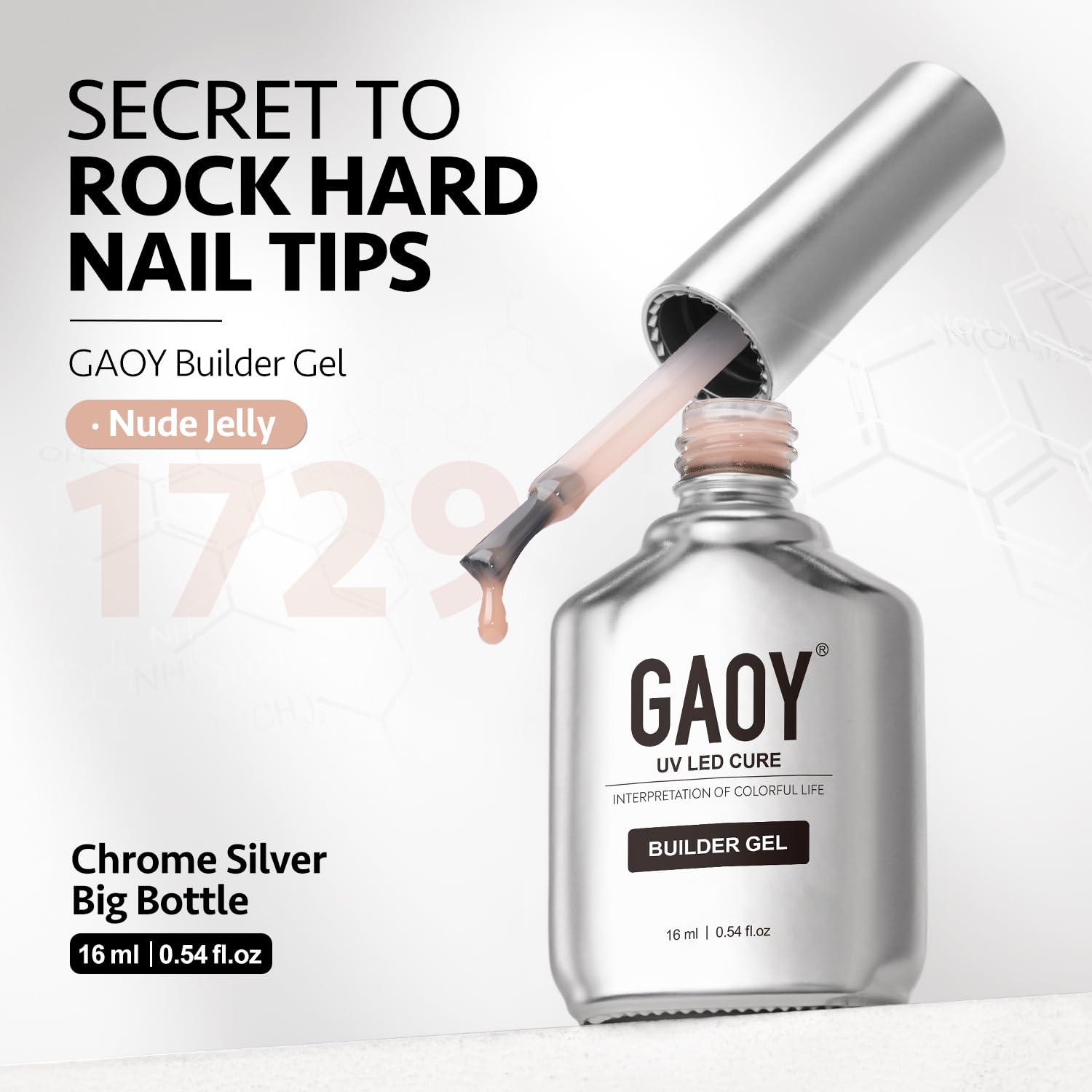 GAOY Builder Gel packaging shows 16 ml bottle contents.