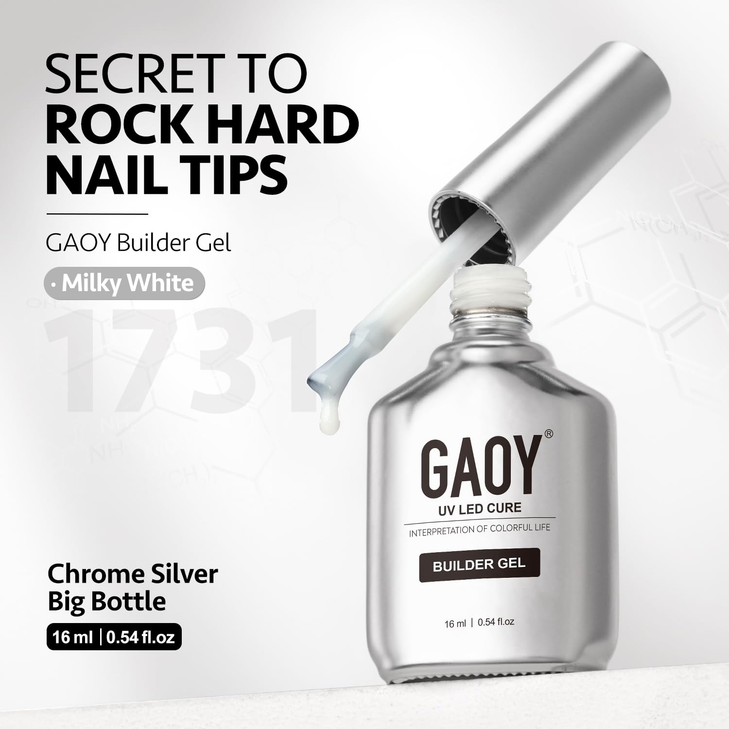 GAOY Builder Gel top coat seals the gel to prevent stickiness after curing