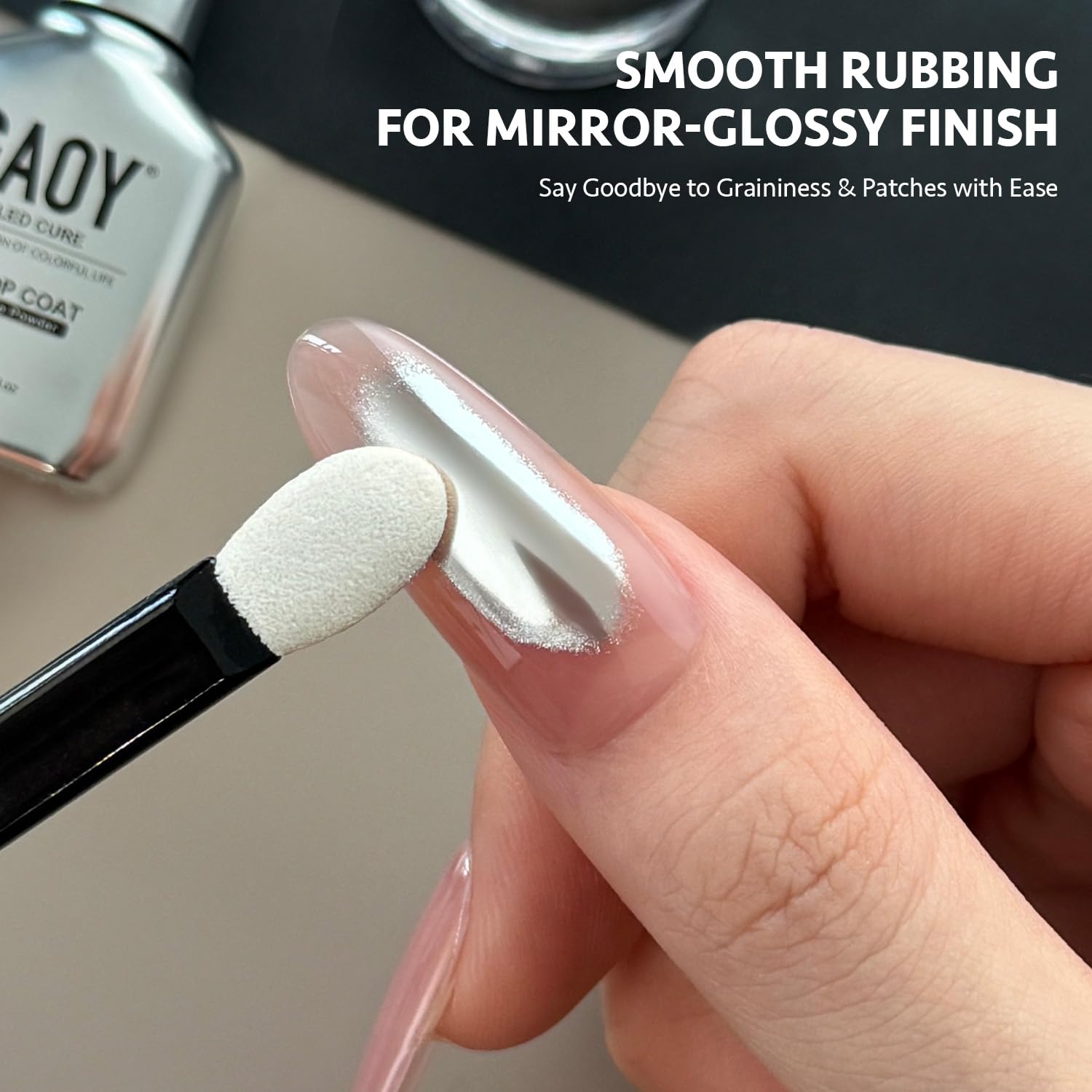 GAOY chrome powder application with brush technique for even adherence