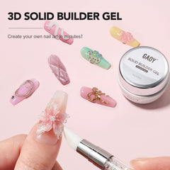 GAOY gel application on nail demonstrating clean, quick shaping for 3D designs