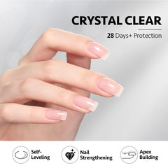 GAOY clear builder gel with chrome-silver cap highlights premium design for salon use.