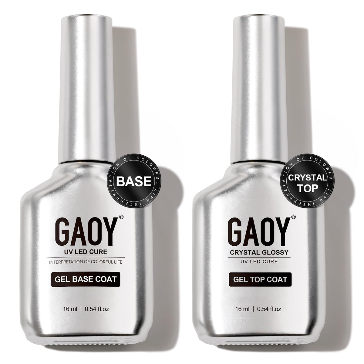 GAOY Crystal Glossy Top Coat 16ml for a high-shine gel manicure.