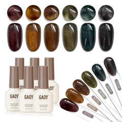 GAOY dark gel nail polish bottle with jelly finish for smooth color.