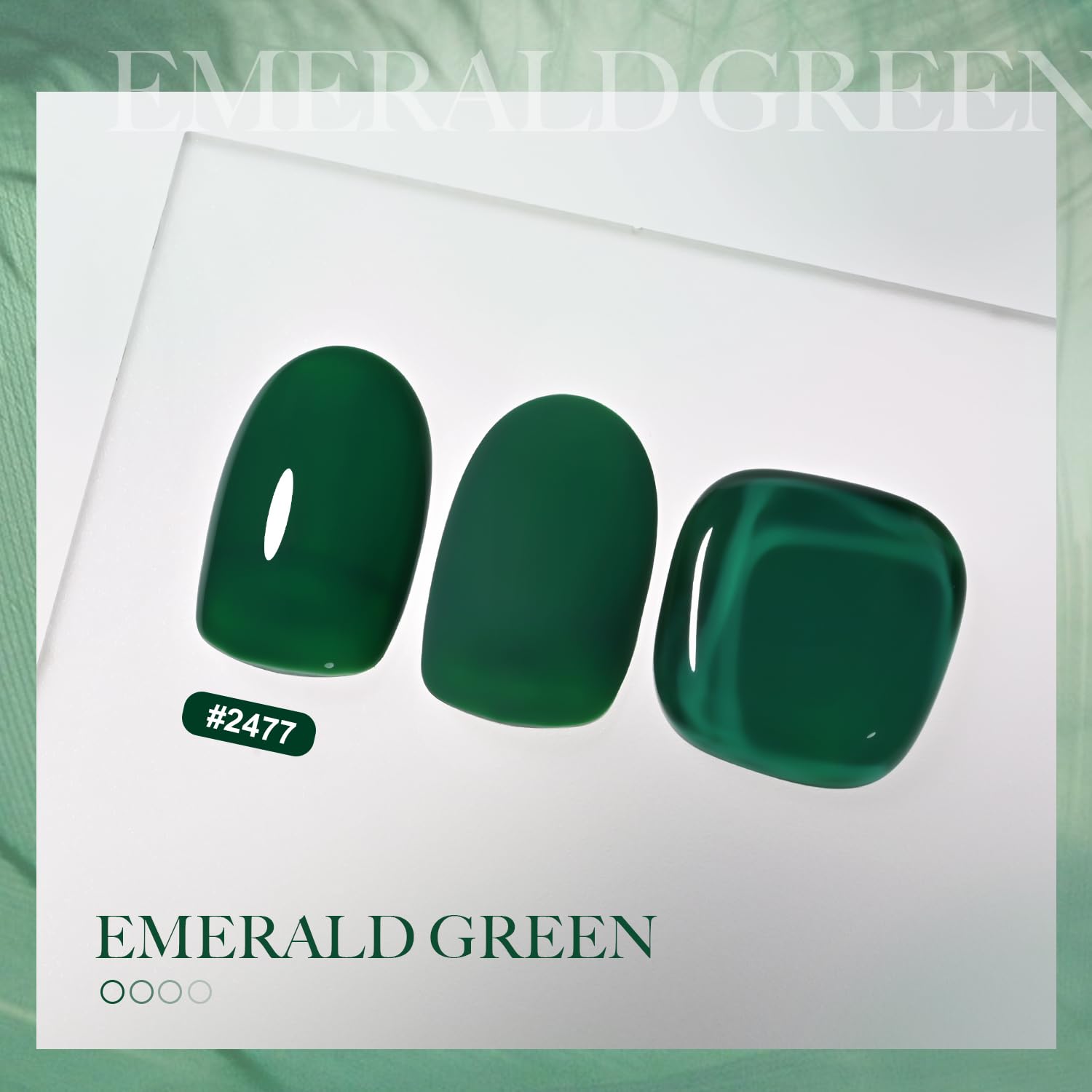 GAOY emerald green gel swatch showing rich color for DIY nail art.