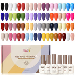 GAOY gel nail polish kit swatches show vibrant color range for DIY manicures