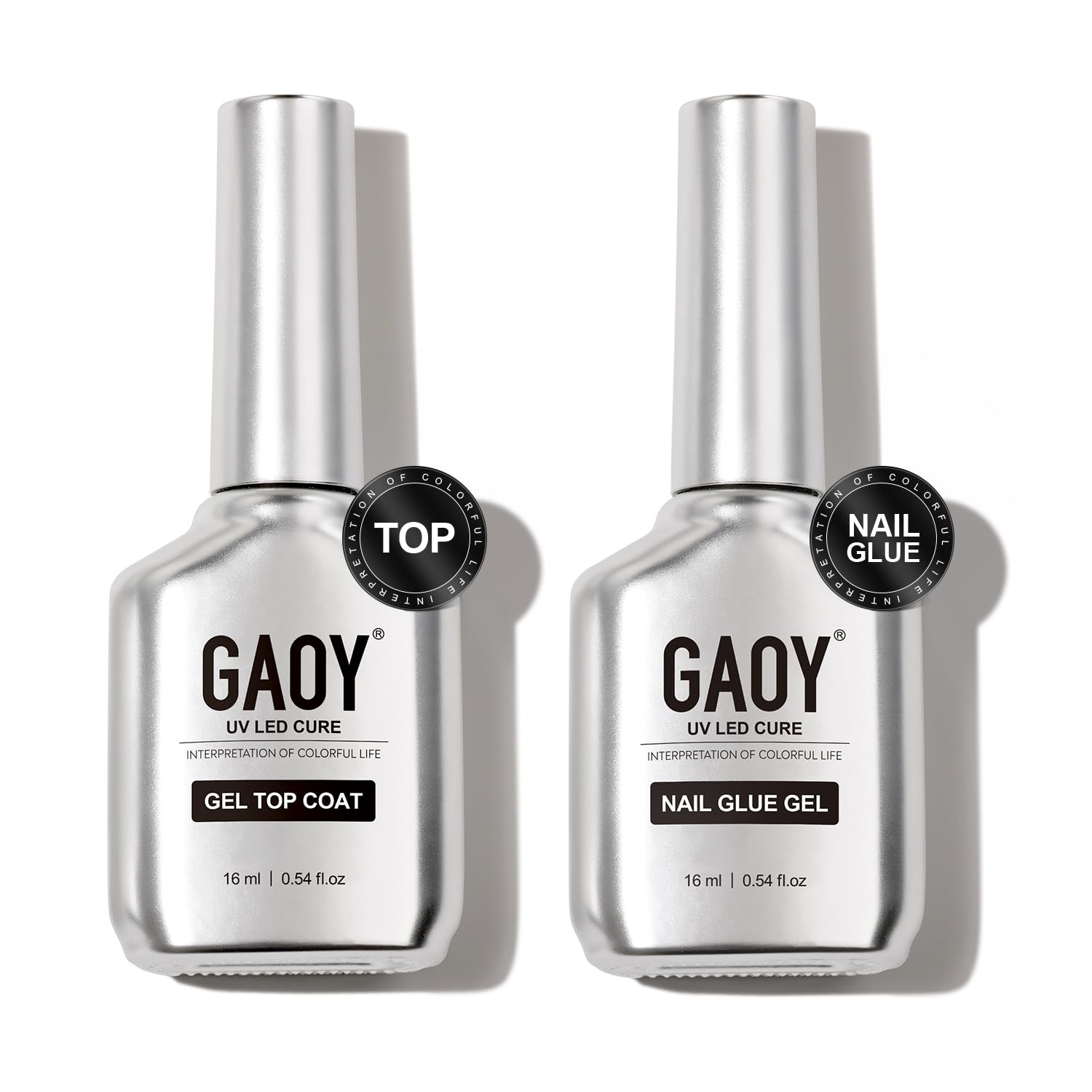 GAOY gel top coat bottle delivers glassy shine with no wipe
