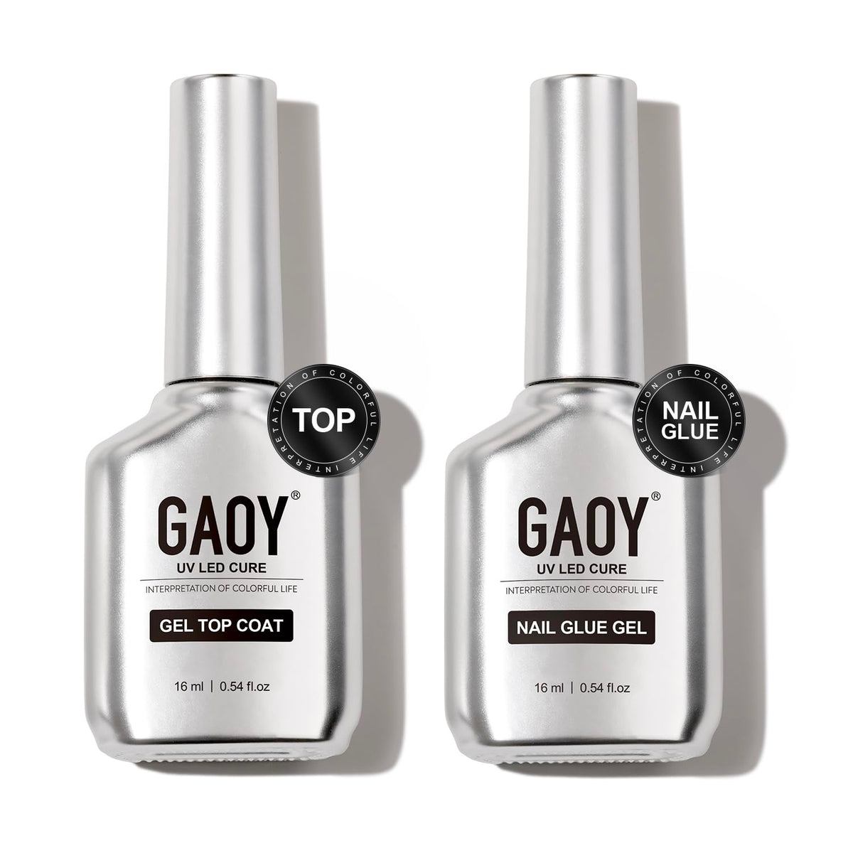 GAOY gel top coat bottle delivers glassy shine with no wipe