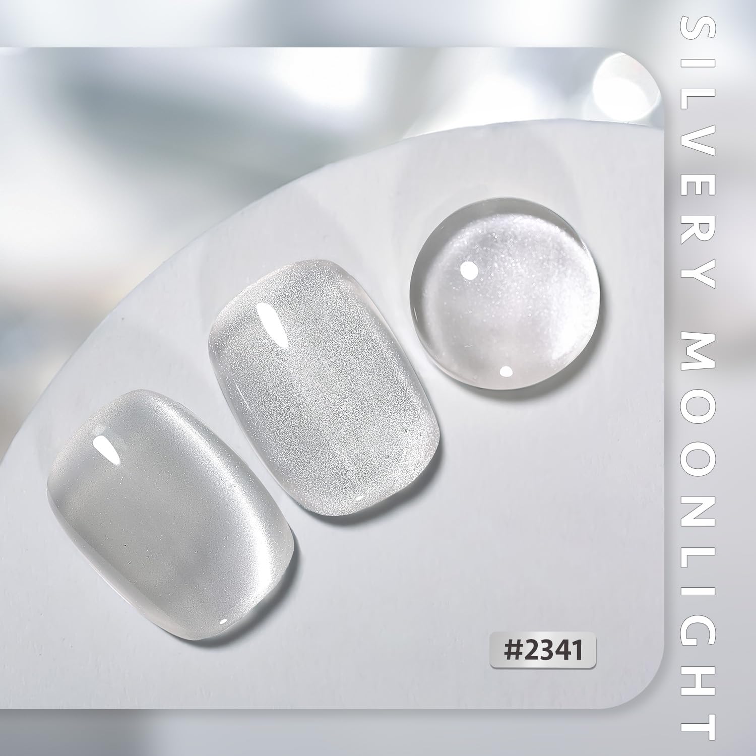 GAOY Glassy Cat Eye nails close-up showing shimmering, reflective finish.