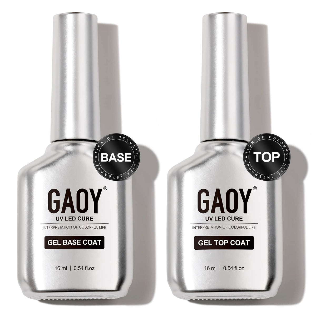 GAOY Glassy Gel Top Coat 16ml bottle with crystal-clear gloss finish for long-lasting shine