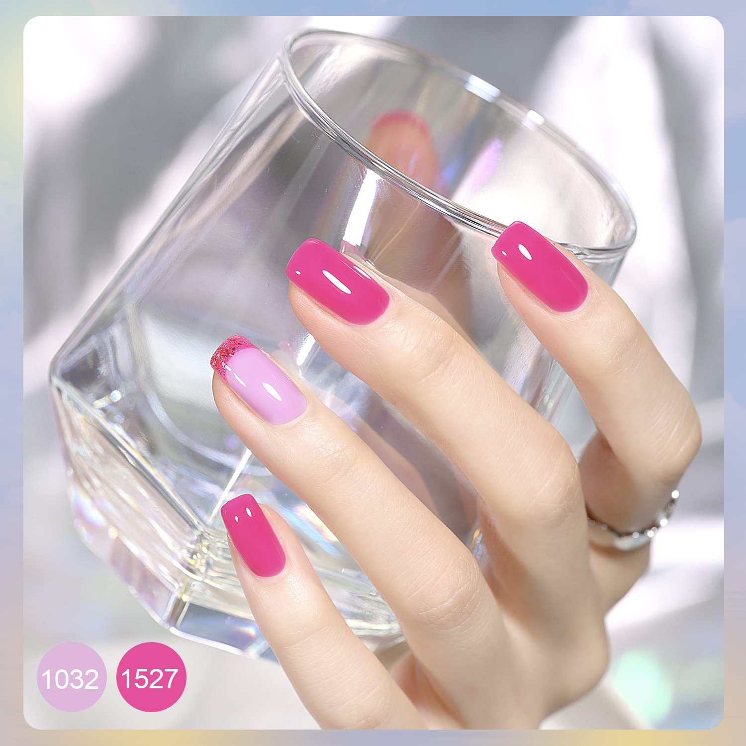 GAOY glossy top coat and base coat bottles for long-lasting shine
