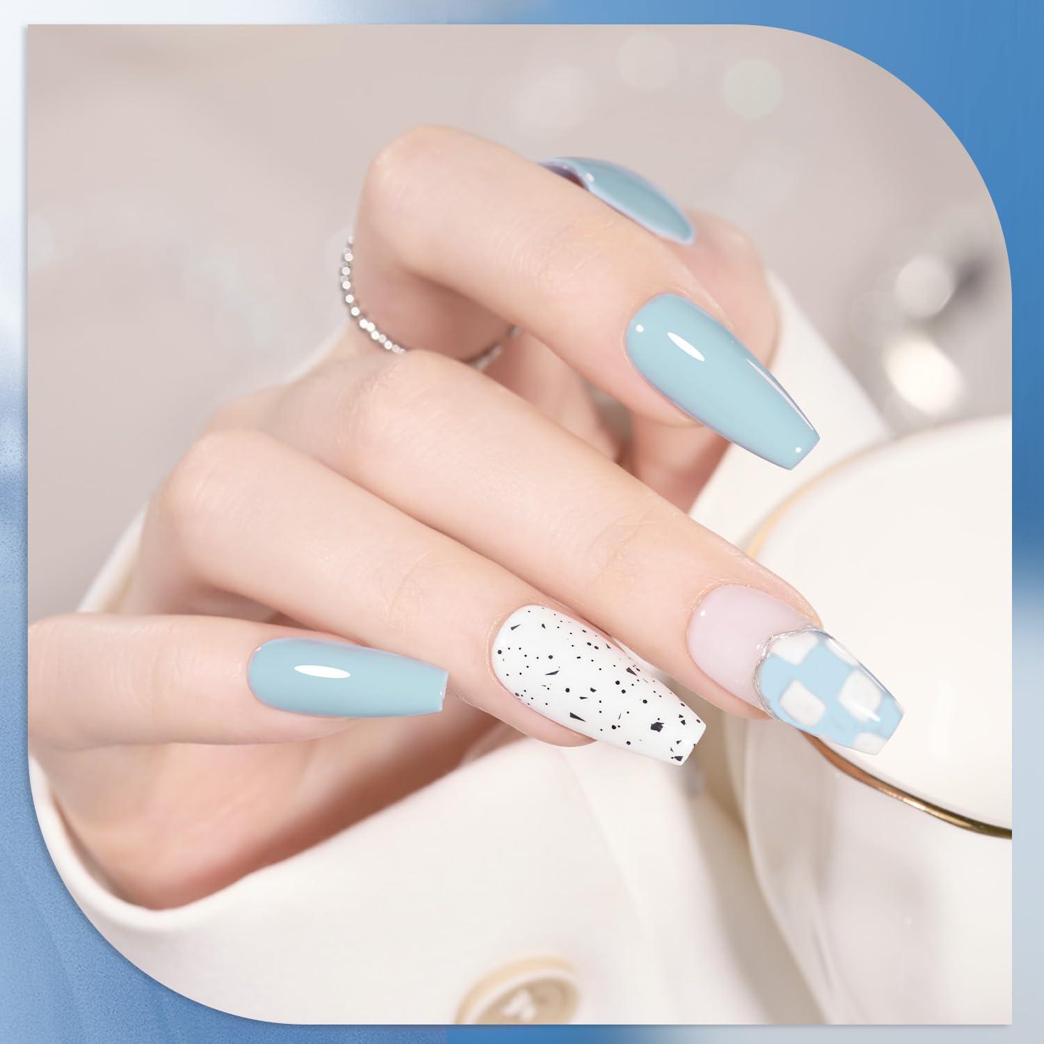 GAOY Gray gel polish swatch for chic, timeless nails.