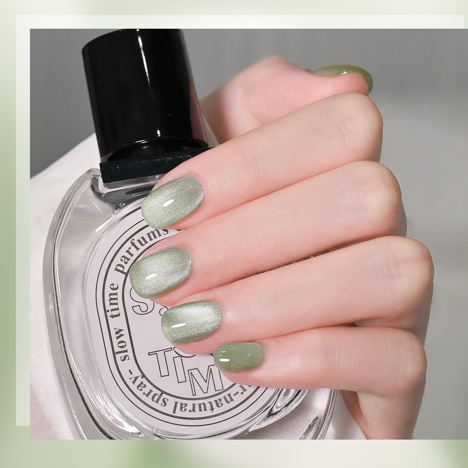 GAOY green glassy gel polish UV cure in 60 seconds at home.