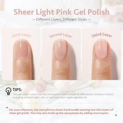 GAOY Jelly Milky White Peach shade displays a soft, buildable translucence.