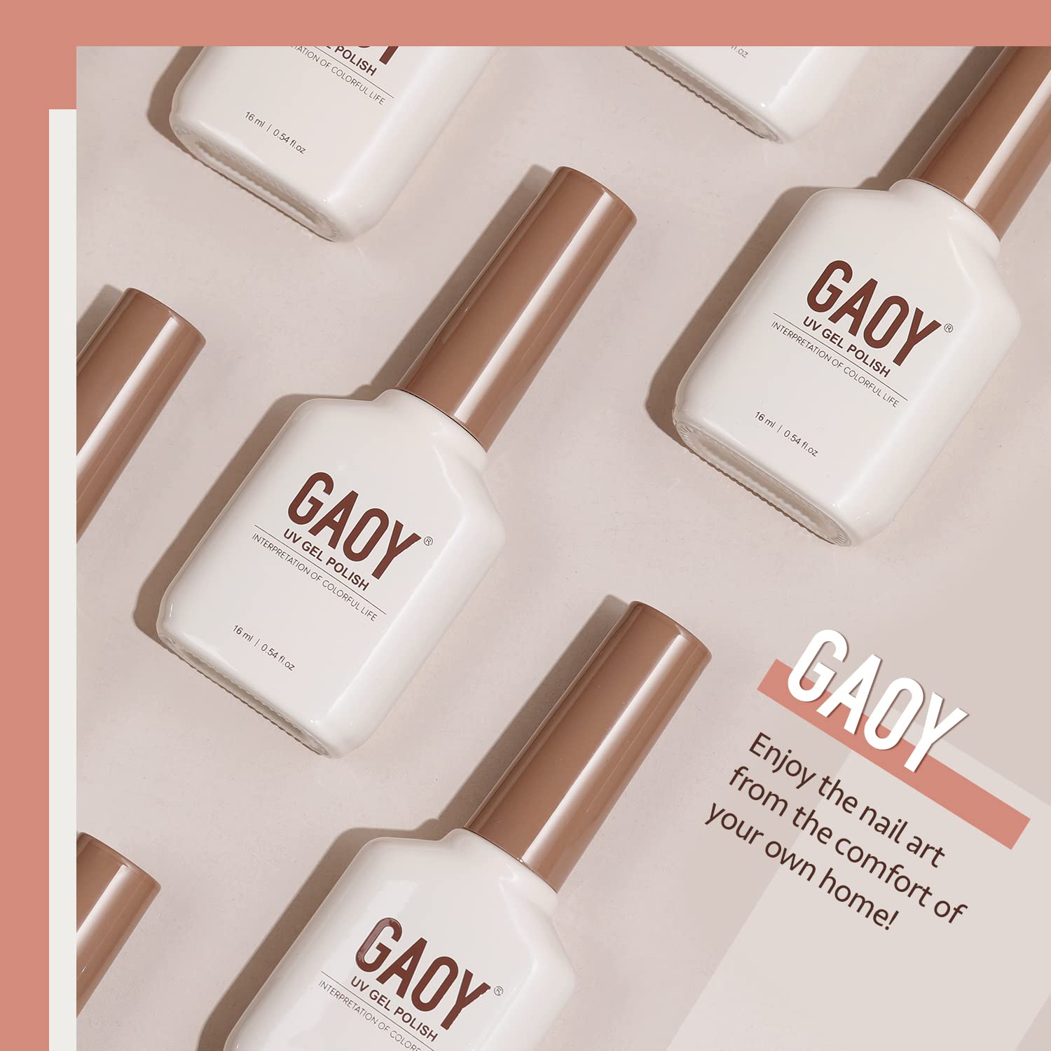 Nails with glossy GAOY polish suggesting long-lasting wear and shine.