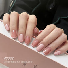 GAOY Macaron gloss finish demo shows a shiny gel manicure.