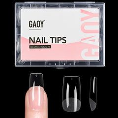 GAOY medium square fake nail tips in a packet for easy sizing and application.