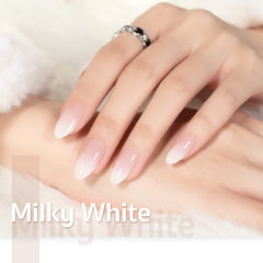 GAOY milky white jelly nude gel polish bottle with brush close-up
