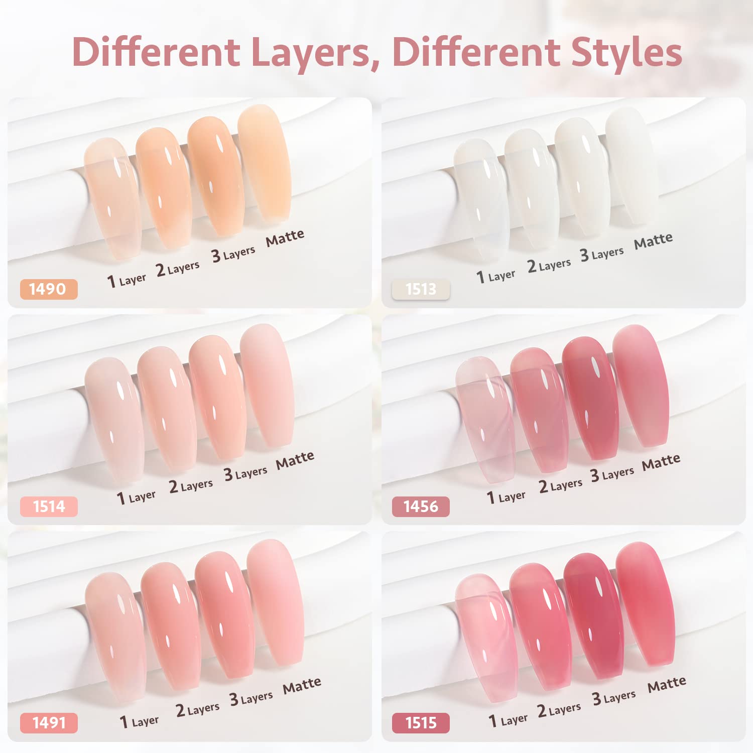 GAOY milky white jelly nude orange shade swatch for a sunny look