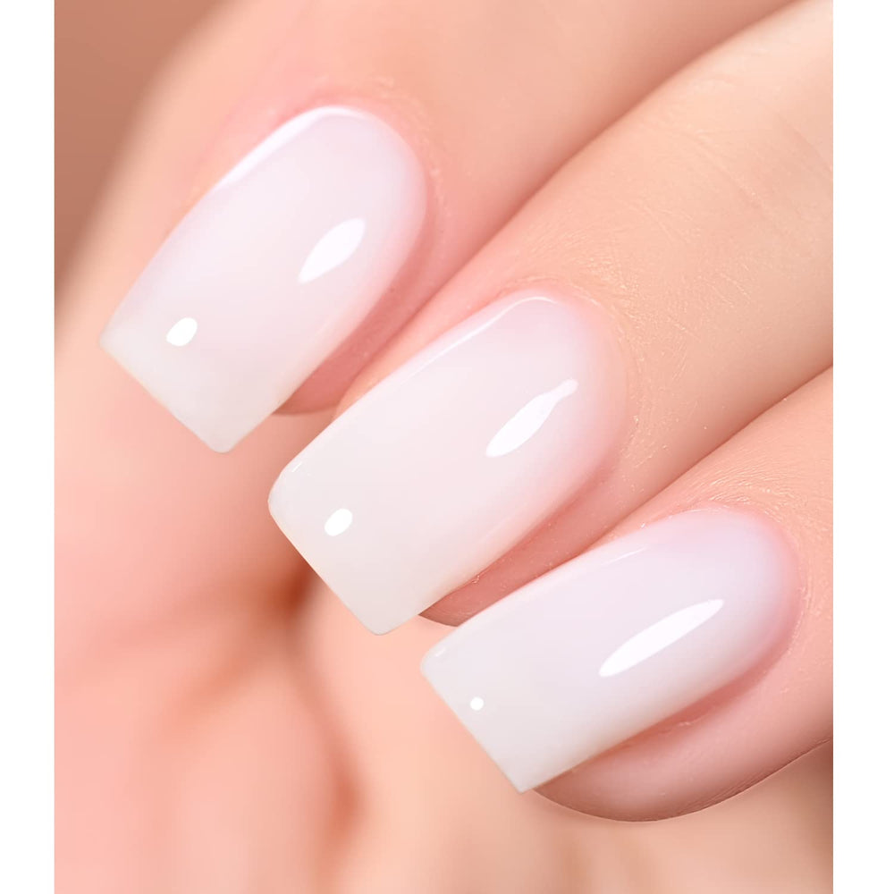 GAOY milky white jelly nude gel polish with translucent soft tone