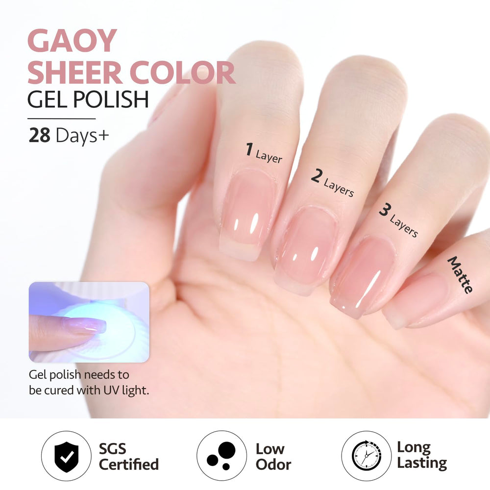 GAOY buffed nail bed improves adhesion for smooth application.