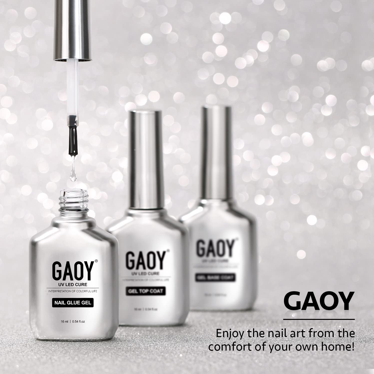 GAOY Nail Glue Gel swatch shows long-lasting adhesion for durable press-on nails