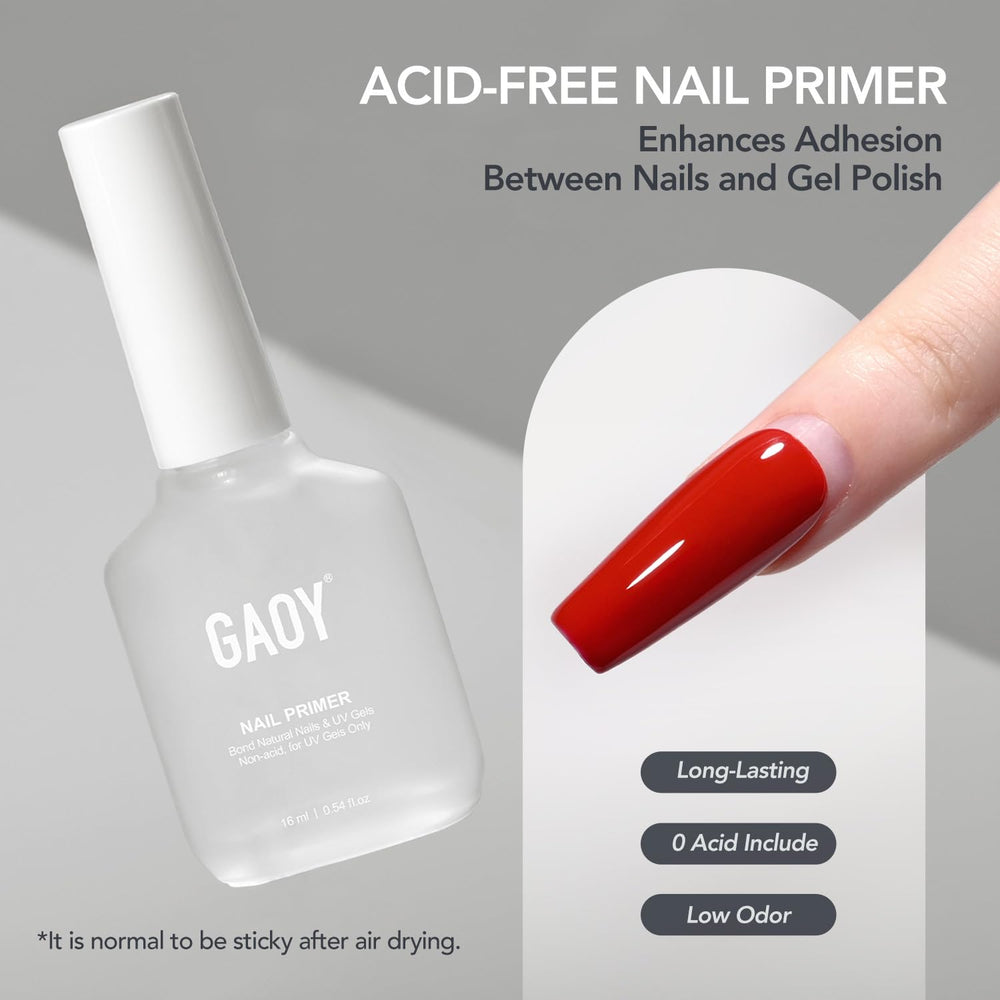 GAOY nail prep duo packaging shows two products included.