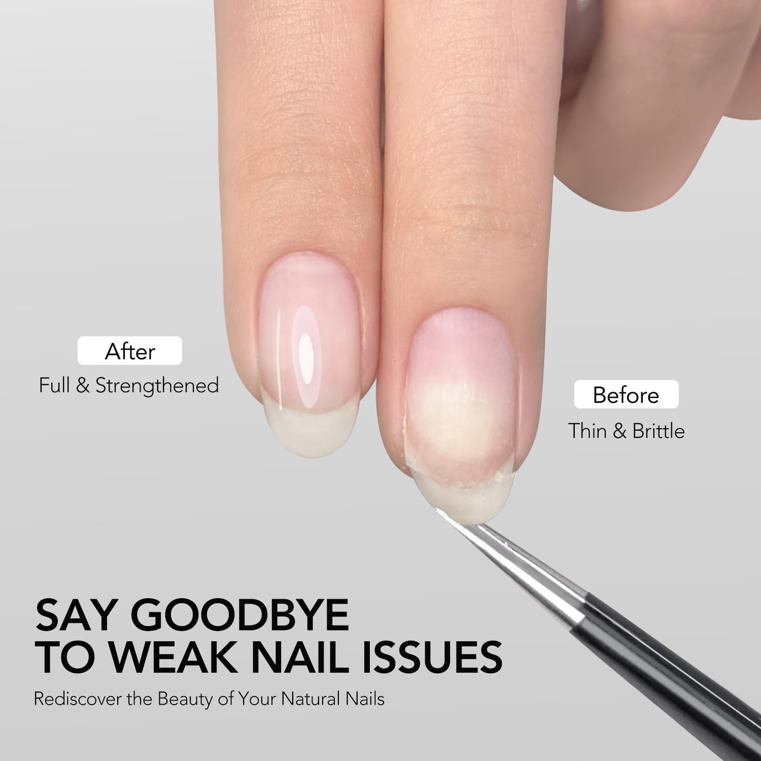 GAOY nail strengthener on natural nails boosts durability