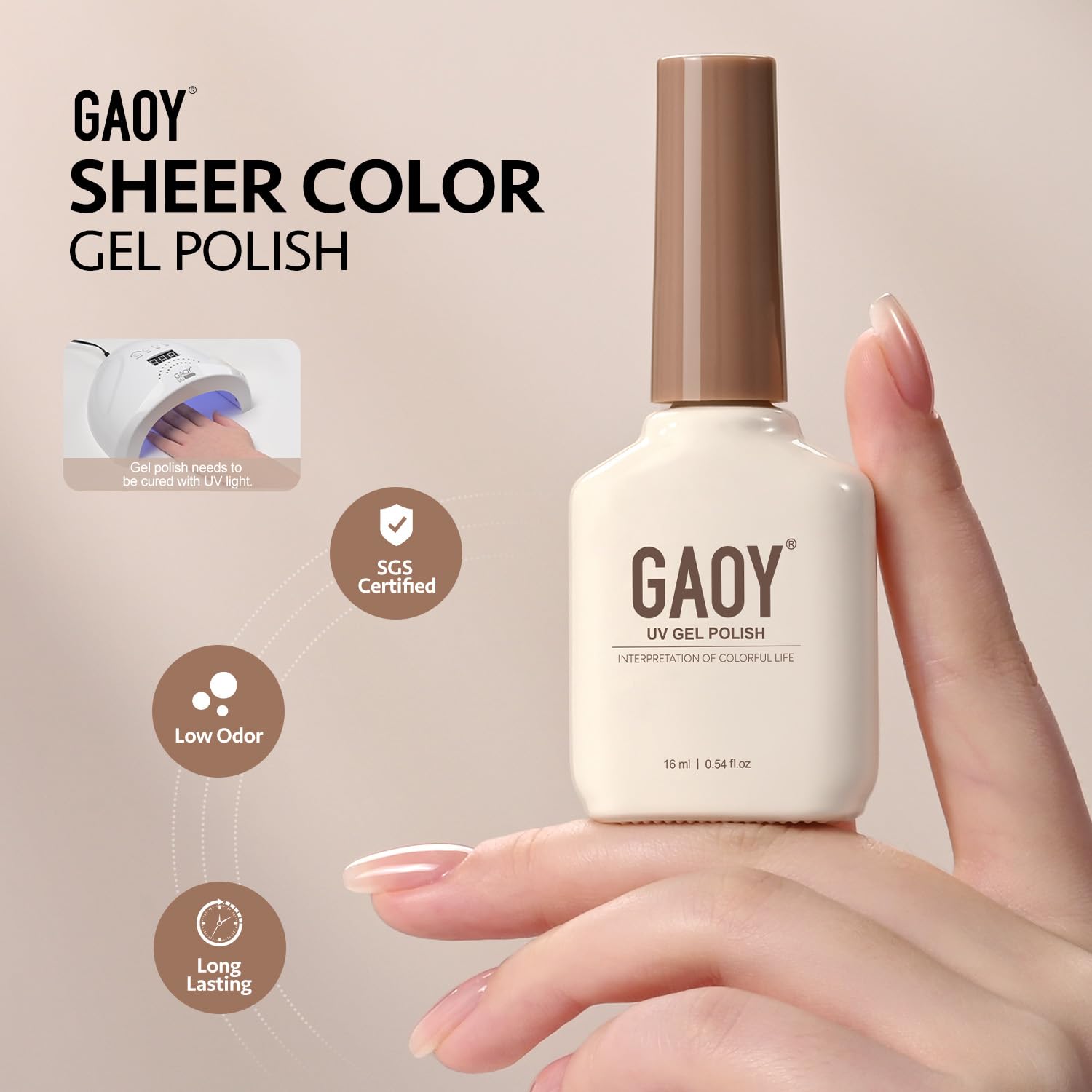 GAOY Nude Jelly with top coat for a shiny jelly finish
