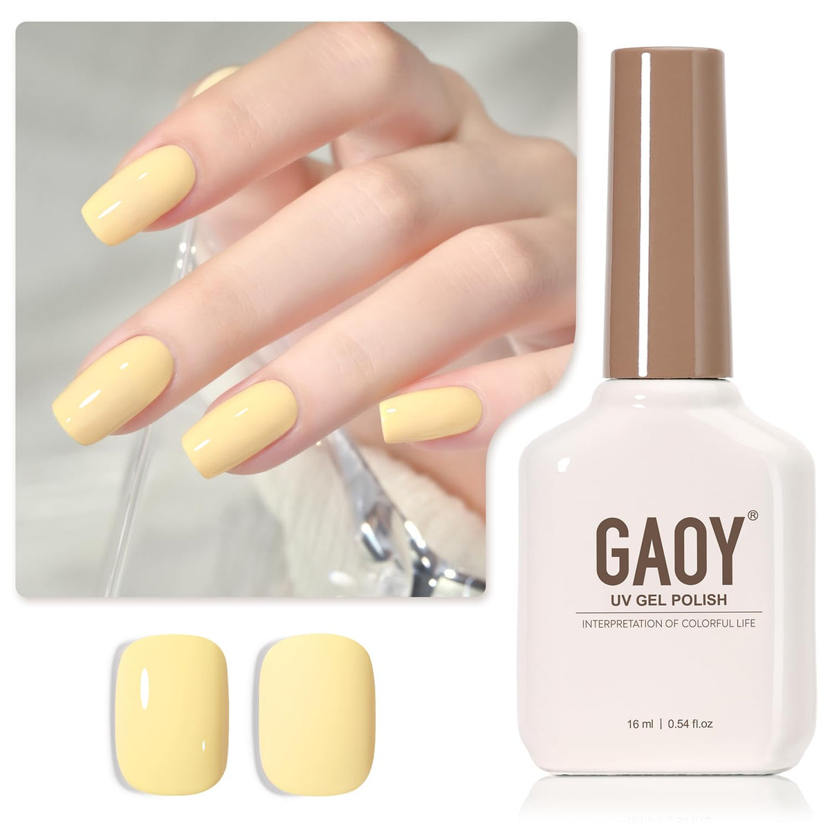 GAOY Lemon Pie gel polish bottle ready for at-home manicure with rich, long-lasting color.