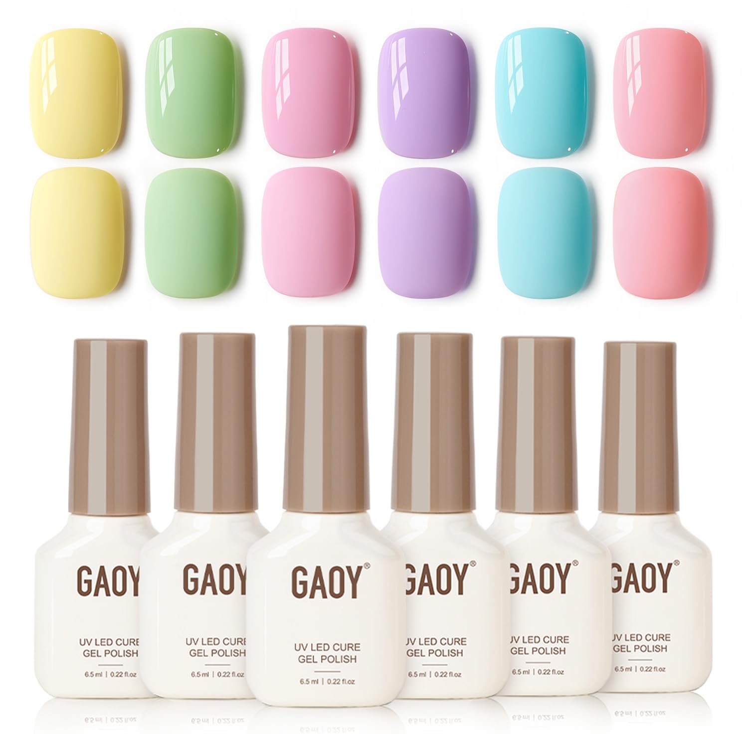 GAOY pastel gel nail polish pink pack for at home glossy manicures