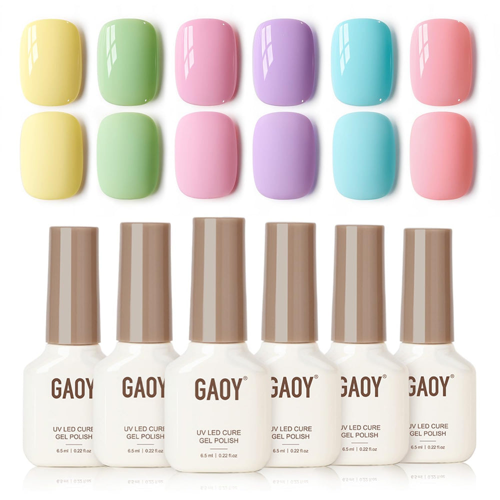 GAOY pastel gel nail polish pink pack for at home glossy manicures