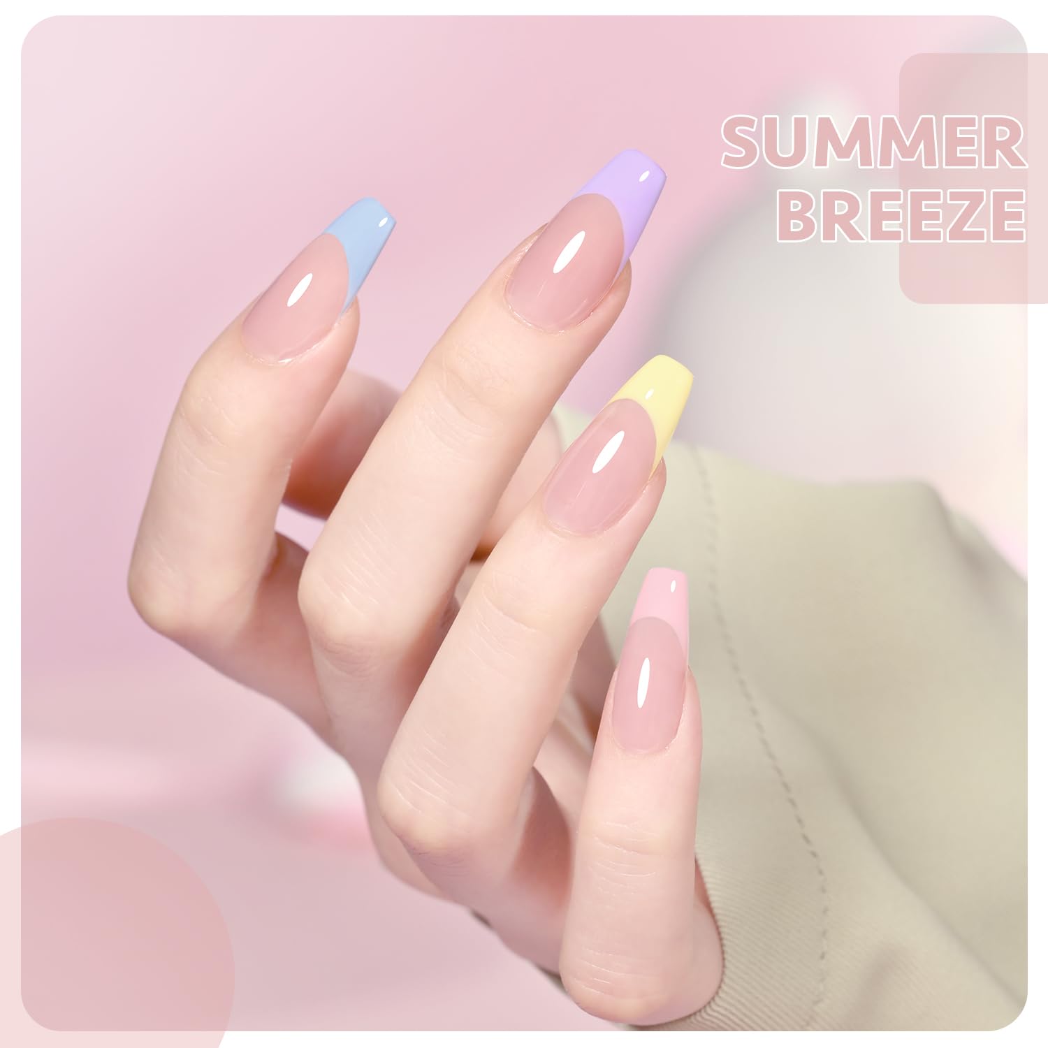 GAOY pastel gel polish bottles arranged for mix-and-match nail art ideas
