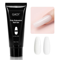 GAOY Poly Gel white builder gel bottle for precise nail extensions.