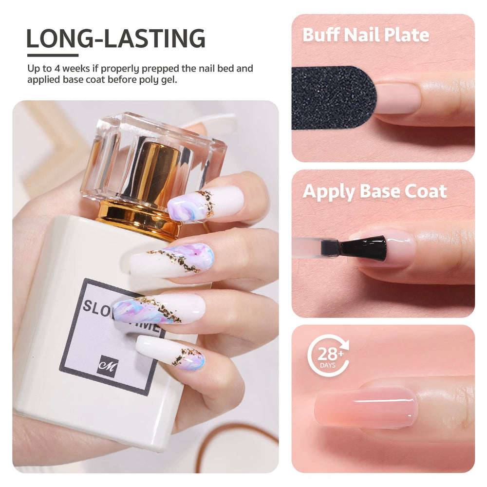 GAOY Poly Gel long-lasting wear with proper nail prep.