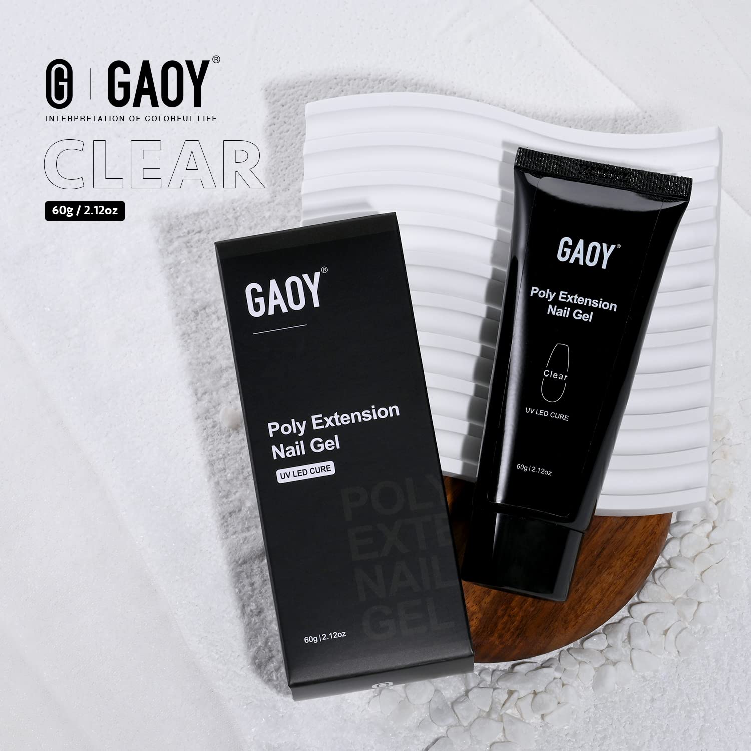 GAOY poly gel nail art DIY scene suggests salon-quality nails at home.