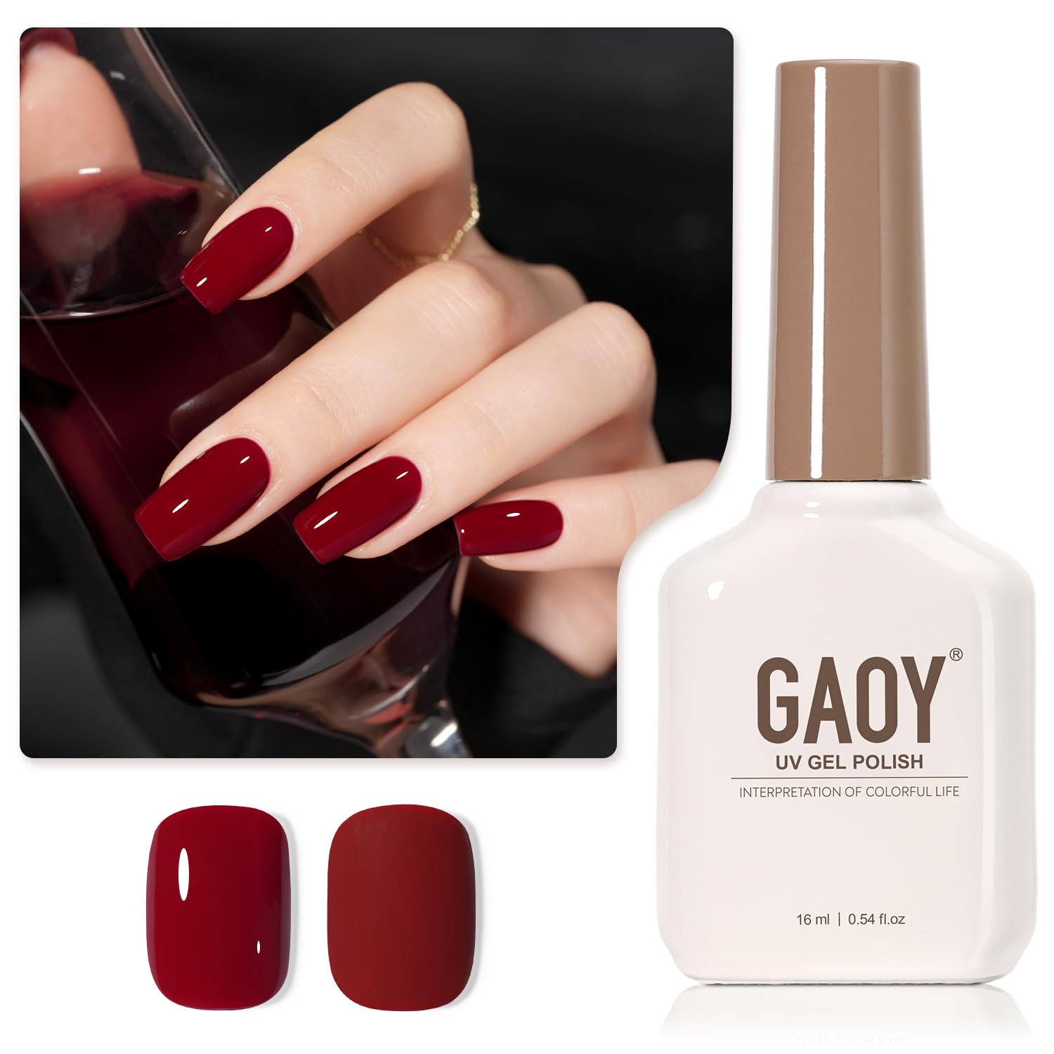 GAOY Red Gel Nail Polish 16ml bottle for at-home salon-quality manicures