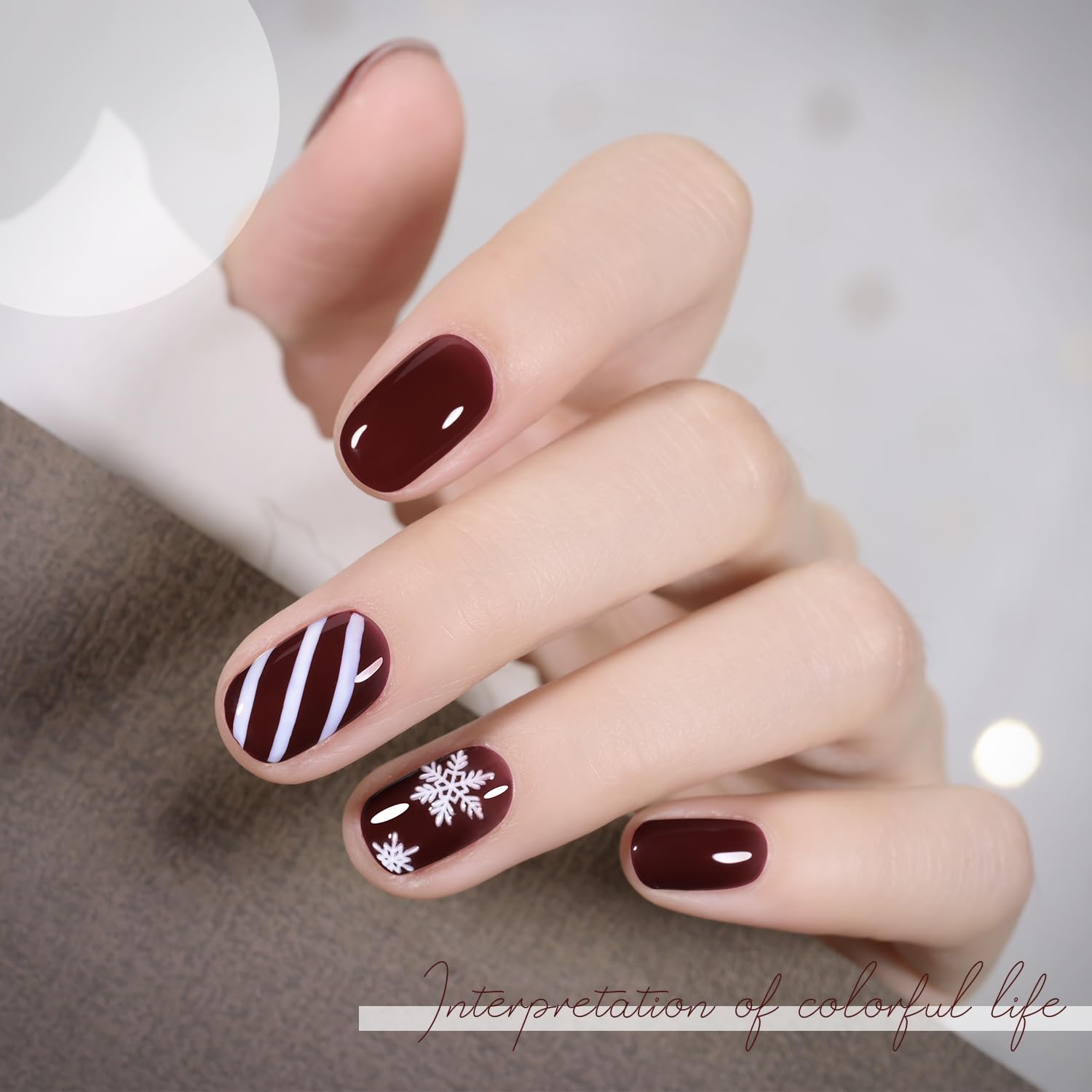 GAOY color close-up showing vivid dark red cherry shade on nails