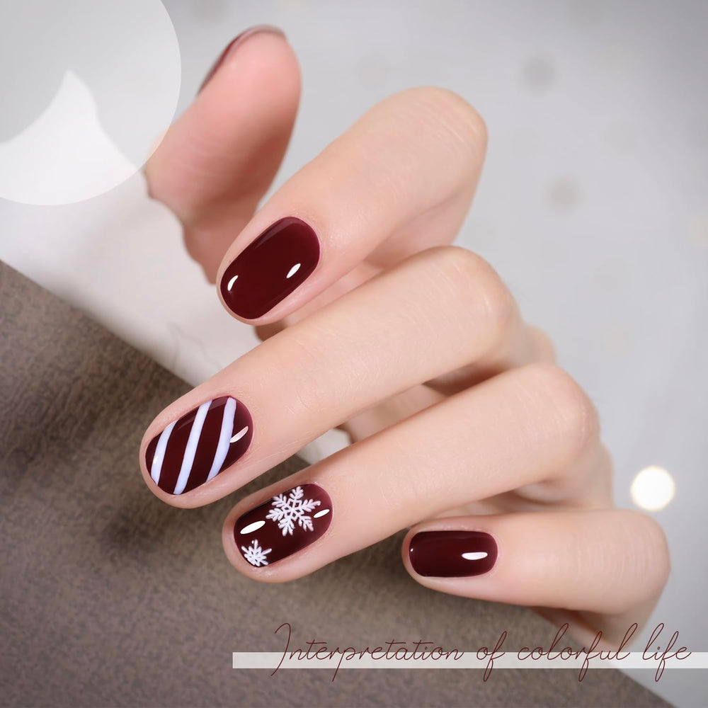 GAOY color close-up showing vivid dark red cherry shade on nails
