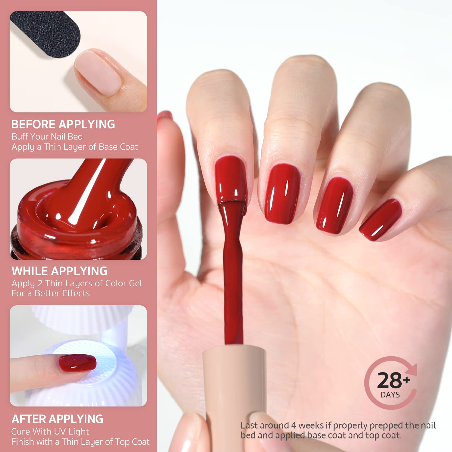 GAOY gel polish brush stroke showing smooth application for salon-quality nails.