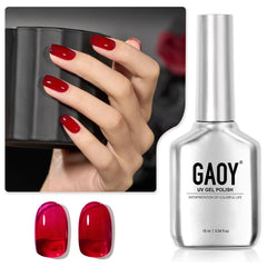 GAOY Sheer Red Gel Nail Polish 1541 bottle with long-lasting jelly color