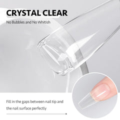 GAOY Solid Nail Glue Gel dry corners during cure demonstrates correct curing technique